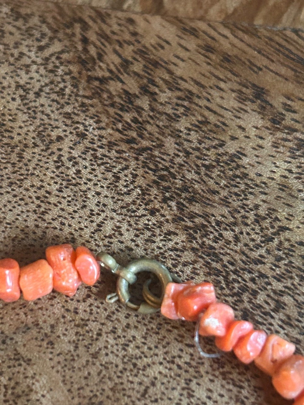 Elegant Vintage Authentic Orange Coral Branch Coastal Necklace - Picture 2 of 4
